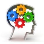Head with colored cogs inside
