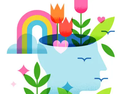 Illustration of positive attitude. Concept of accepting things as they are.